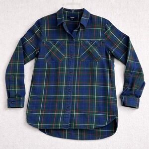 Madewell Plaid Flannel Shirt Blue Green Red Long Sleeve Button Up Womens M